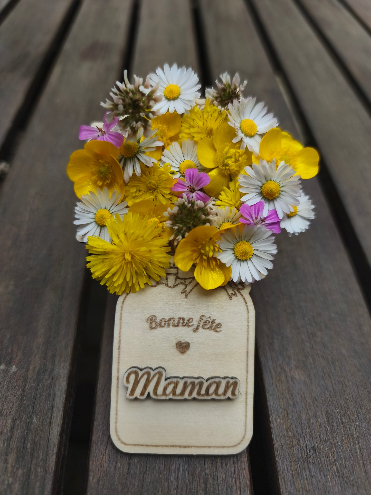 Porte fleur Bonne fête Maman