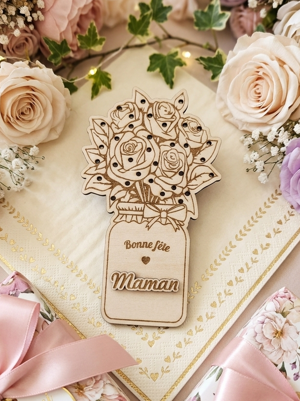 Porte fleur Bonne fête Maman