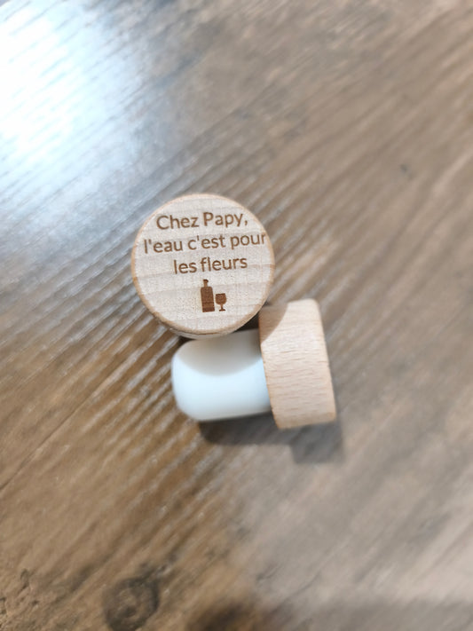 Bouchon de Bouteille en Bois Gravé – Humour Vin & Apéro – Cadeau, Amateurs de Vin, Pendaison de Crémaillère