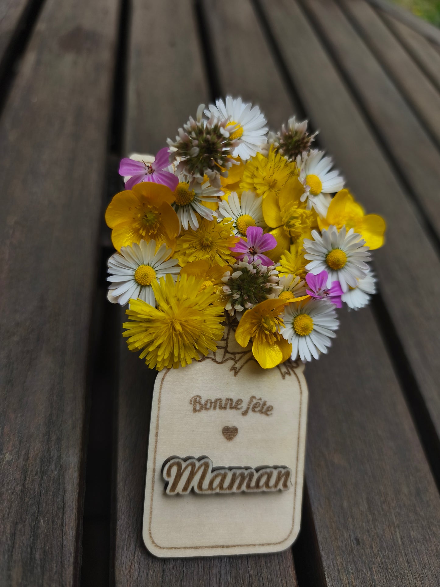 Porte fleur Bonne fête Maman