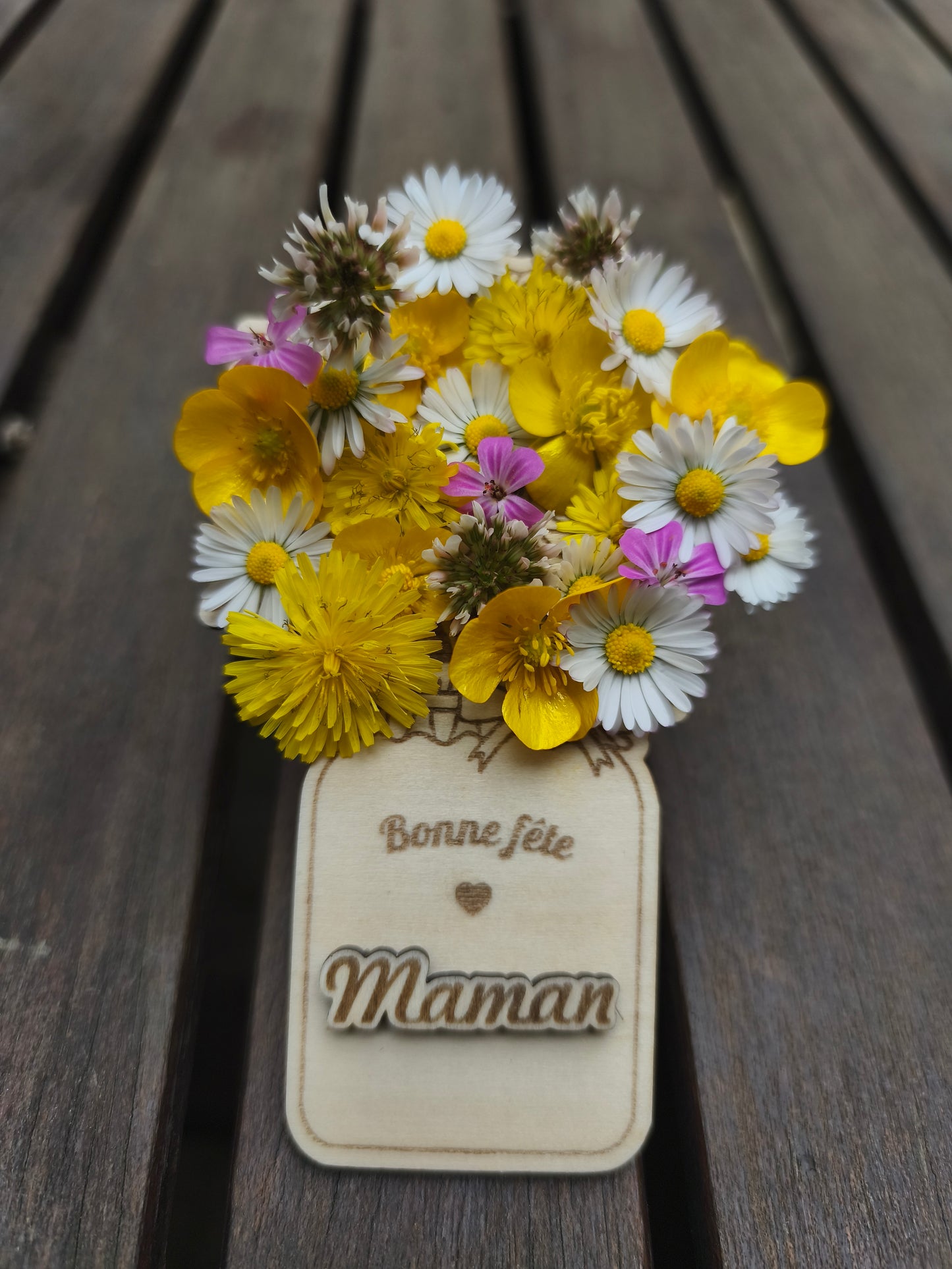 Porte fleur Bonne fête Maman