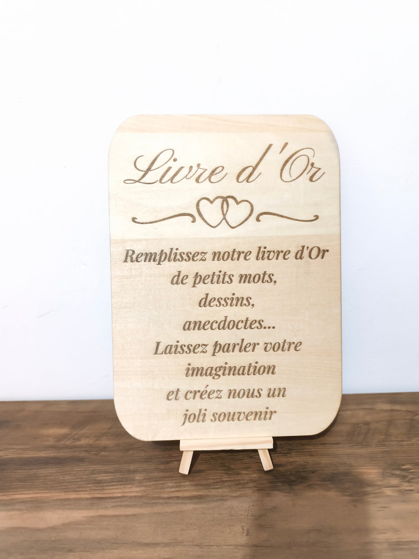 Panneau Livre d'Or en Bois, Pancarte de Mariage Personnalisée, Signalétique Mariage Bois, Panneau "Laissez-nous un message", Décoration Table Livre d'Or, Mariage Rustique et Chic.