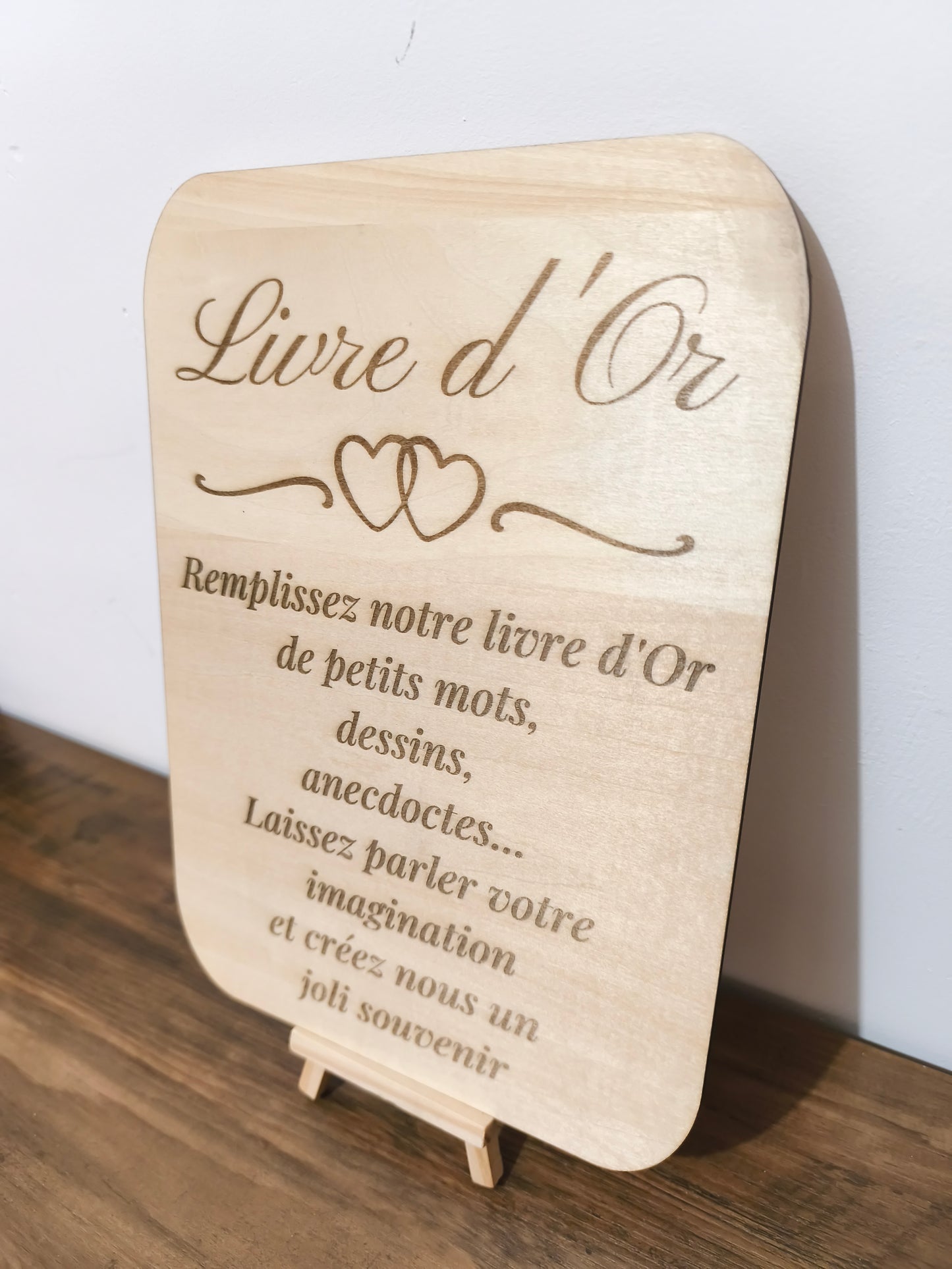 Panneau Livre d'Or en Bois, Pancarte de Mariage Personnalisée, Signalétique Mariage Bois, Panneau "Laissez-nous un message", Décoration Table Livre d'Or, Mariage Rustique et Chic.