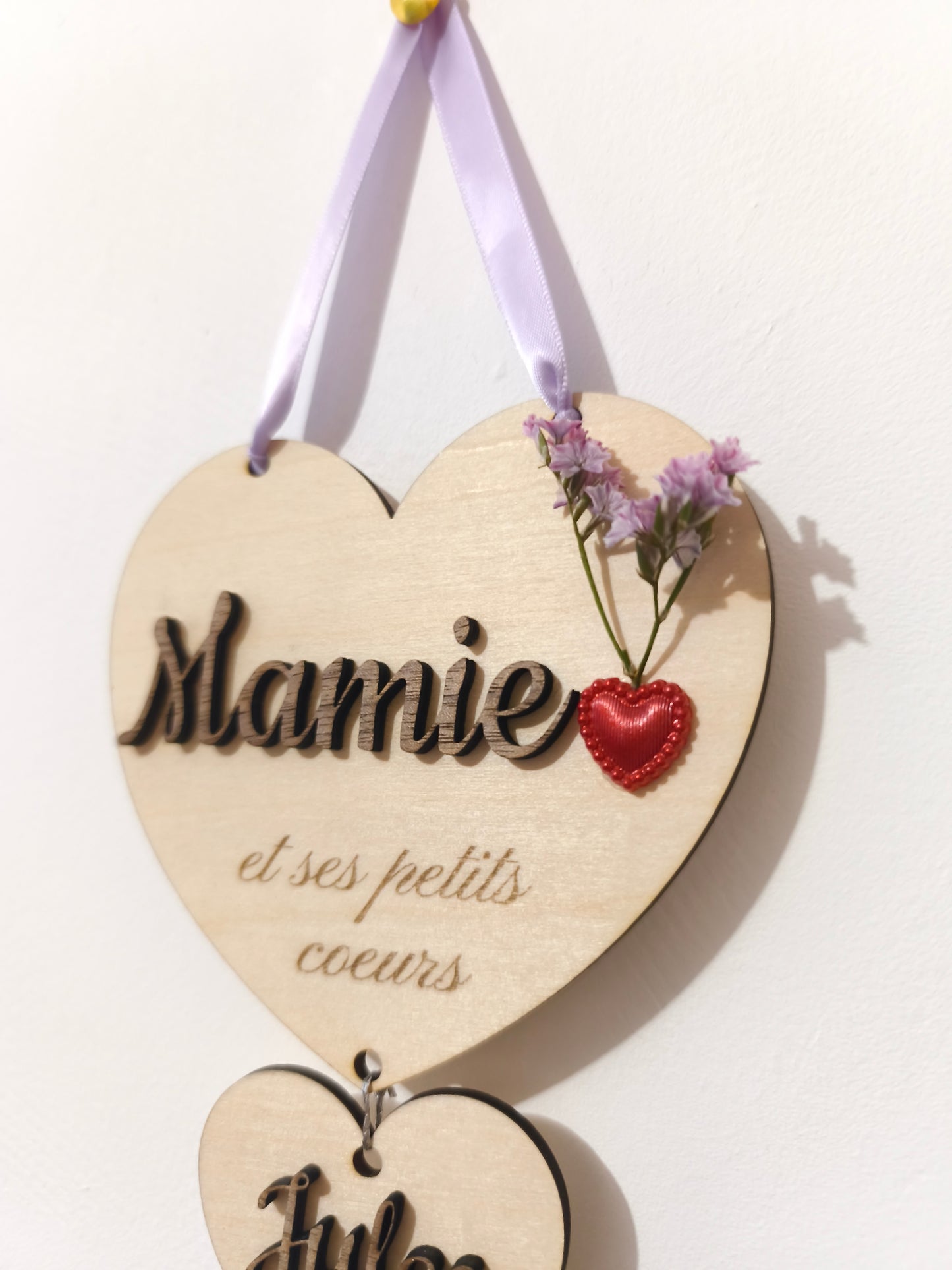 Mamie & ses petits cœurs -  Personnalisée en bois - fêtes des grands mères