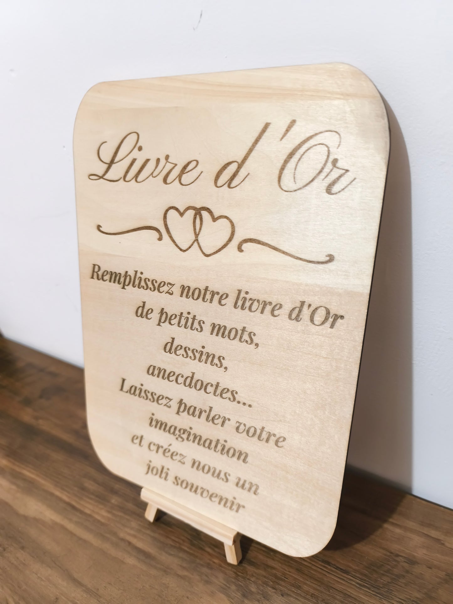 Panneau Livre d'Or en Bois, Pancarte de Mariage Personnalisée, Signalétique Mariage Bois, Panneau "Laissez-nous un message", Décoration Table Livre d'Or, Mariage Rustique et Chic.
